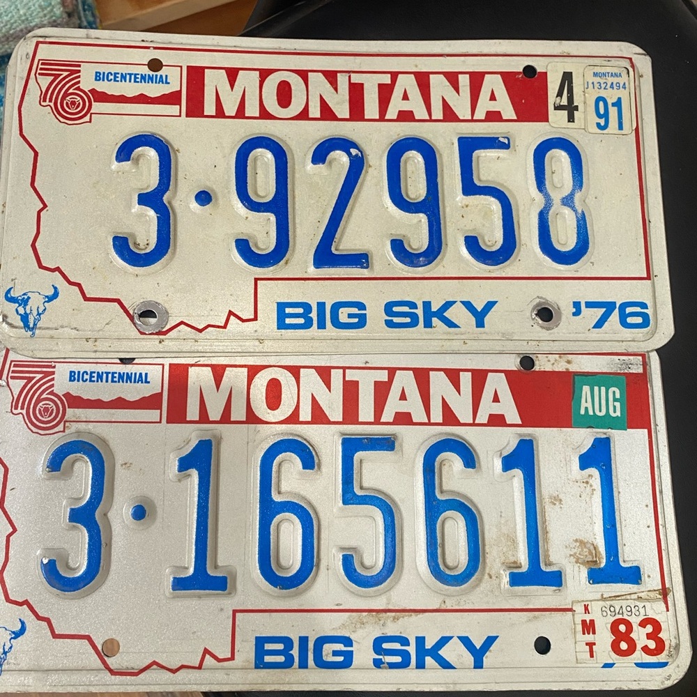 Vintage Montana License Plates